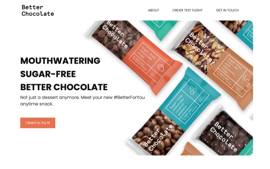 Better Chocolate website homepage