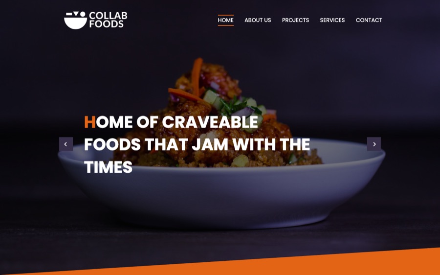Collab Foods website homepage