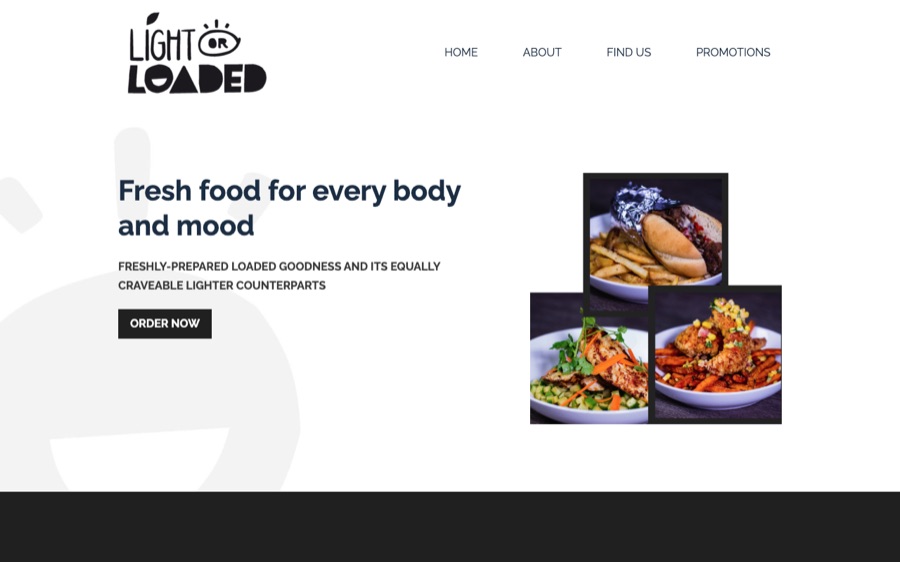 Light or Loaded website homepage